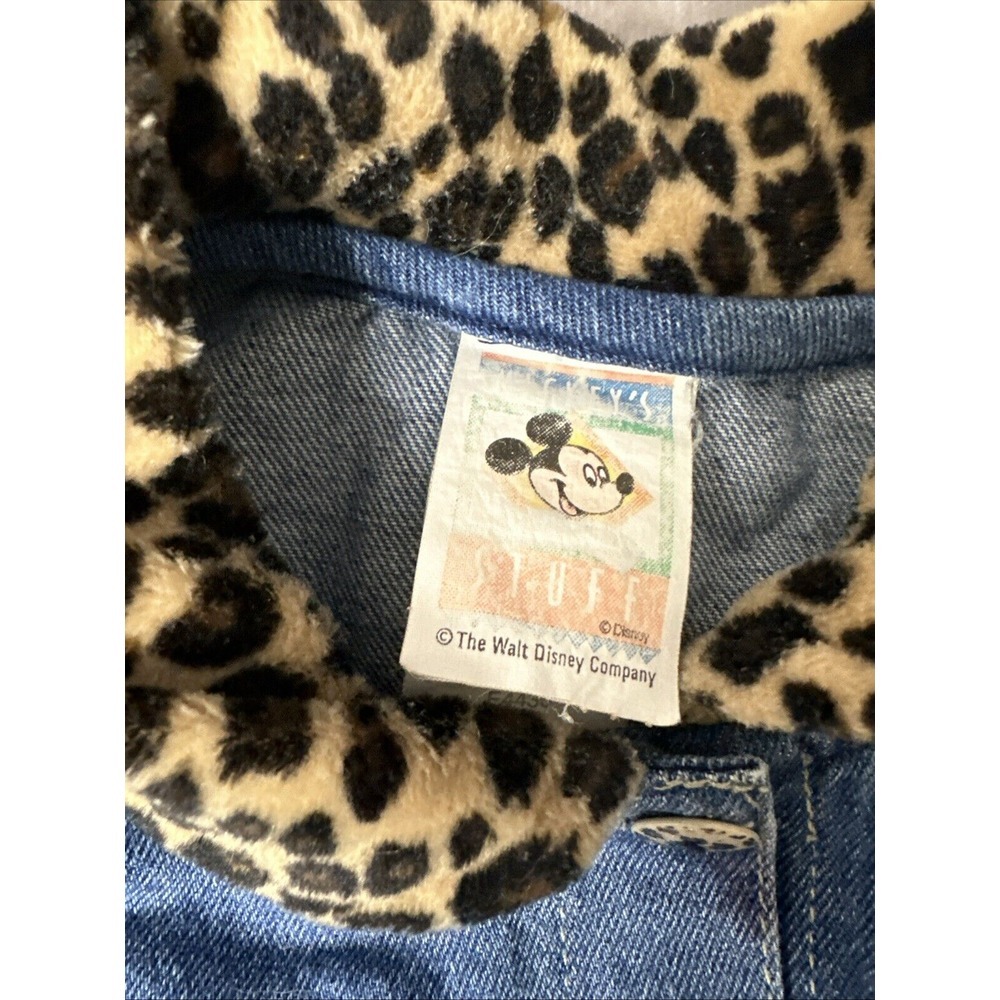 Rare Disney "The Minnie Collection" Denim Dress 3T Leopard Collar & Cuffs - Picture 3 of 7